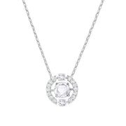 Swarovski Rhodium White Crystal Sparkling Dance Round Necklace 5286137