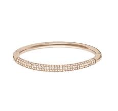 Swarovski Rose Gold White Crystal Stone Mini Bangle Large 5184516