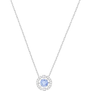 Swarovski Sparkling Dance Rhodium Plated Blue Necklace, 5279425.