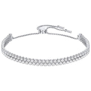 Swarovski Subtle Rhodium White Crystal Double Bracelet 5221397