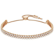 Swarovski Subtle Rose Gold tone plated White Crystal Double Bracelet, 5224182.