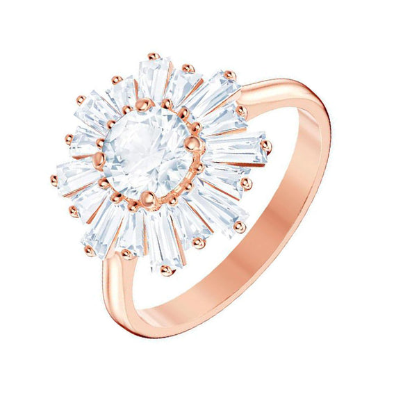 Swarovski Sunshine Rose Gold Tone Plated Ring Size 50