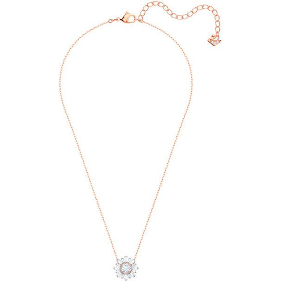 Swarovski Sunshine White Stone Rose Gold Plated Pendant and Chain Necklace 5451376