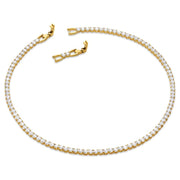 Swarovski Tennis Deluxe Crystal White Yellow Gold Plated Necklace 5511545