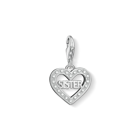 Thomas Sabo Charm Club Sterling Silver Cubic Zirconia Sister Charm, 1266-051-14.
