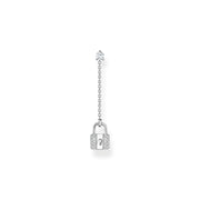 Thomas Sabo Charm Club Sterling Silver Lock Single Drop Earring, H2213-051-14.