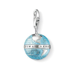 Thomas Sabo Charm Club Sterling Silver Blue Enamel Globe Charm 0754-007-1