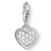 Thomas Sabo Charm Club Sterling Silver Cubic Zirconia Heart Charm, 0967-051-14.