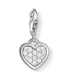Thomas Sabo Charm Club Sterling Silver Cubic Zirconia Heart Charm, 0967-051-14.