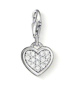 Thomas Sabo Charm Club Sterling Silver Cubic Zirconia Heart Charm, 0967-051-14.