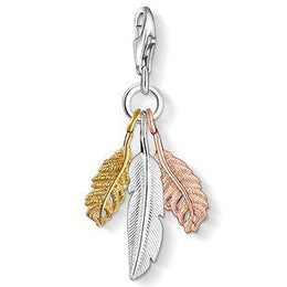 Thomas Sabo Charm Club Sterling Silver Tricolour Feathers Charm, 1010-431-12.