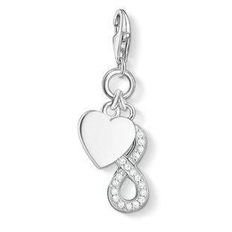 Thomas Sabo Charm Club Sterling Silver Zirconia Infinity and Heart Charm, 1248-051-14.
