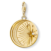 Thomas Sabo Charm Club Yellow Gold Vintage Moon And Star Pendant 1665-414-39