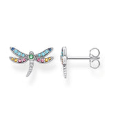 Thomas Sabo Glam And Soul Sterling Silver Coloured Zirconia Dragonfly Earrings, H2051-314-7.