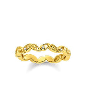 Thomas Sabo Glam and Soul Silver Yellow Gold Diamond Leaves Ring D_TR0024-924-39