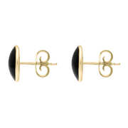 Whitby Jet Store 9ct Yellow Gold Whitby Jet Large Classic Oval Stud Earrings. E007