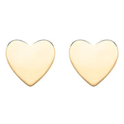 00173874 W Hamond Sterling Silver Yellow Gold Vermeil Heart Stud Earrings, E2480.