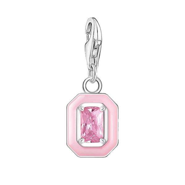 Thomas Sabo Charmista Sterling Silver Pink Stone Charm Pendant