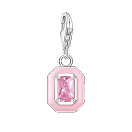 Thomas Sabo Charmista Sterling Silver Pink Stone Charm Pendant