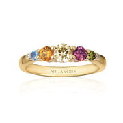 Sif Jakobs Belluno 18ct Gold Plated Sterling Silver Multicolour Zirconia Band Ring