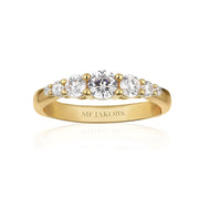 Sif Jakobs Belluno 18ct Gold Plated Sterling Silver White Zirconia Band Ring, SJ-R42126-CZ-SG