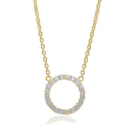 Sif Jakobs Biella 18ct Gold Plated Sterling Silver White Zirconia Grande Necklace, SJ-C338(1)-CZ(YG)