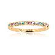 Sif Jakobs Ellera 18ct Gold Plated Sterling Silver Multicolour Zirconia Band Ring, SJ-R2869-XCZ(YG)