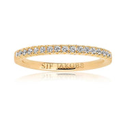 Sif Jakobs Ellera 18ct Gold Plated Sterling Silver White Zirconia Band Ring, SJ-R2869-CZ(YG)