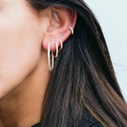 Sif Jakobs Ellera 18ct Gold Plated Sterling Silver White Zirconia Grande Hoop Earrings