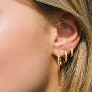 Sif Jakobs Ellera 18ct Gold Plated Sterling Silver White Zirconia Hoop Earrings