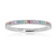 Sif Jakobs Ellera Sterling Silver Multicolour Zirconia Band Ring, SJ-R2869-XCZ