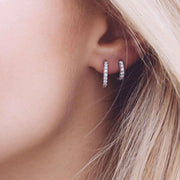 Sif Jakobs Ellera Sterling Silver White Zirconia Hoop Earrings