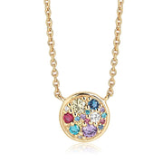 Sif Jakobs Novara 18ct Gold Plated Sterling Silver Multicolour Zirconia Necklace, SJ-C1056-XCZ(YG)