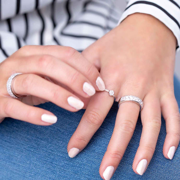 Sif Jakobs Novara Sterling Silver White Zirconia Band Ring D