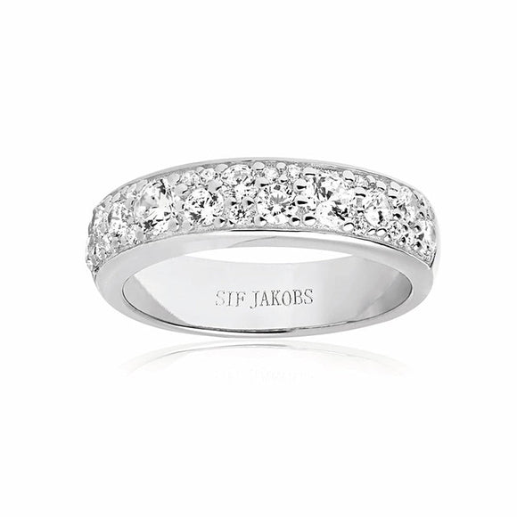 Sif Jakobs Novara Sterling Silver White Zirconia Band Ring, SJ-R1062-CZ