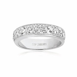 Sif Jakobs Novara Sterling Silver White Zirconia Band Ring, SJ-R1062-CZ