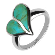 Sterling Silver Turquoise Split Heart Ring R651