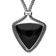 Silver Whitby Jet Triangular Foxtail Necklace N964
