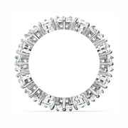 Swarovski Vittore Rhodium Plated Pear Cut Crystal Ring Size 58
