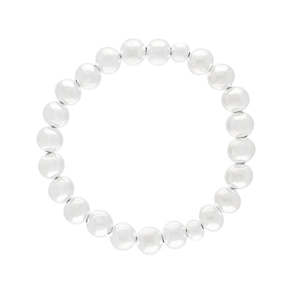 Sterling Silver 8mm White Bead Bracelet
