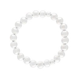 Sterling Silver 8mm White Bead Bracelet