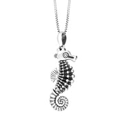 Sterling Silver Large Seahorse Pendant Necklace D