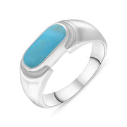 Sterling Silver Turquoise Oval Dodgem Ring, R075