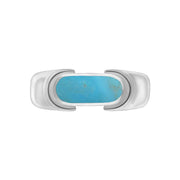 Sterling Silver Turquoise Oval Dodgem Ring