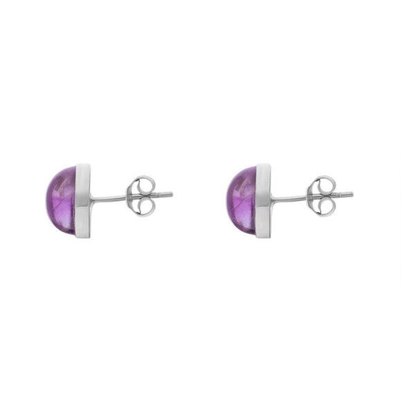 Sterling Silver Amethyst Round Stud Earrings
