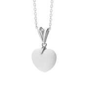 Sterling Silver Bauxite Small Carved Heart Split Bail Necklace