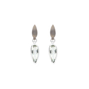 Sterling Silver Black Rhodium Mint Quartz Drop Earrings D E1391OX.
