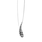Sterling Silver Black Rhodium Tusk Necklace D