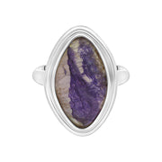 Sterling Silver Blue John Marquise Solid Edge Doublet Ring, UNQ-8206