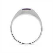 Sterling Silver Blue John Small Oval Signet Ring, R188_3.